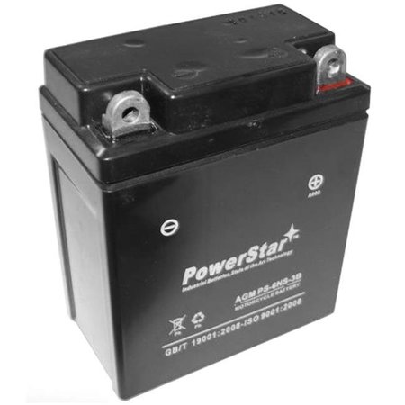 POWERSTAR PowerStar PS-6N6-3B 6N6-3B-1 Replacement Battery with Sealed Maintenance Free Operation PS-6N6-3B